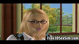 Cho 3D etudyant niche yon ebony babes sere pussy